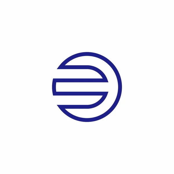 Numer Koło Neon Linia Geometryczna Prosty Symbol Wektor Logo — Wektor stockowy