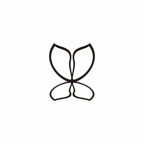Pillangó Geometriai Egyszerű Szimbólum Logó Vektor — Stock Vector