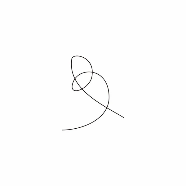 Линия Буквы Кривой Геометрический Вектор Логотипа Простого Символа — стоковый вектор