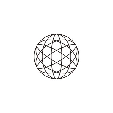 Atom, element, çizgiler, daire geometrik sembol basit logo vektörü
