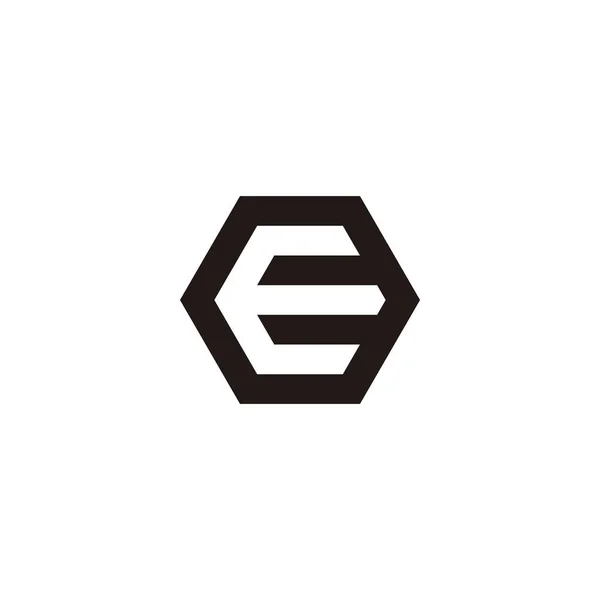 Carta Hexágono Esboço Símbolo Geométrico Vetor Logotipo Simples — Vetor de Stock