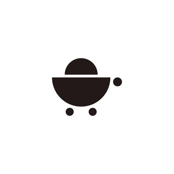 Keranjang Makanan Simbol Geometris Vektor Logo Sederhana - Stok Vektor