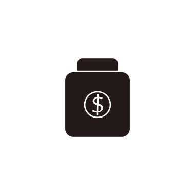 Şişe, dolar, para geometrik sembol basit logo vektörü