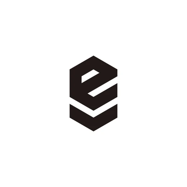 Carta Símbolo Geométrico Hexágono Vetor Logotipo Simples — Vetor de Stock
