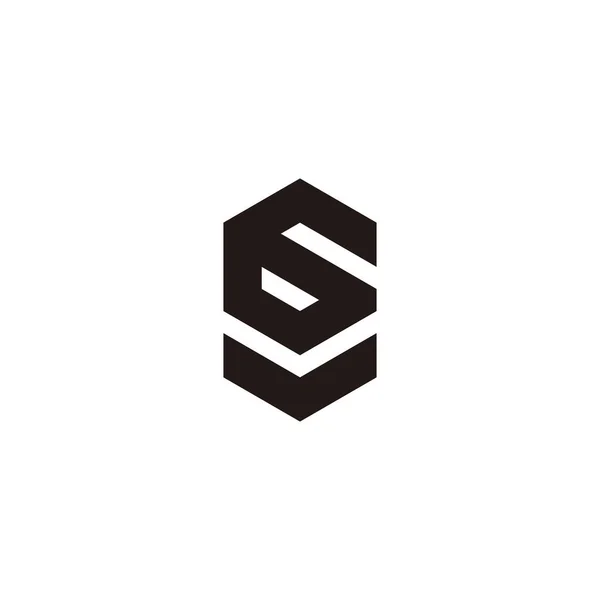 Carta Número Símbolo Geométrico Hexágono Vetor Logotipo Simples —  Vetores de Stock