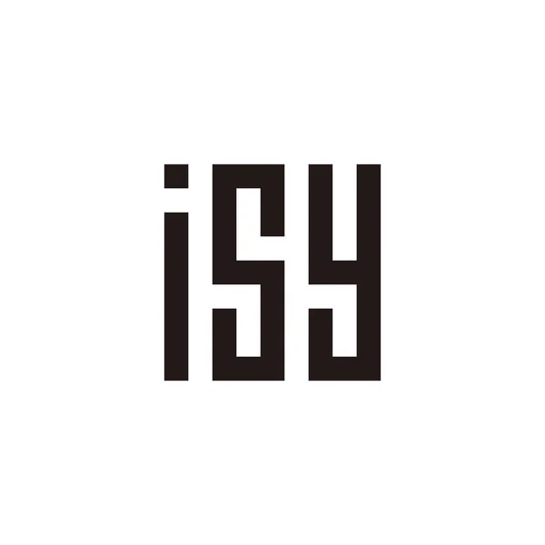 Lettre Isy Carré Rectangles Symbole Géométrique Simple Logo Vecteur — Image vectorielle