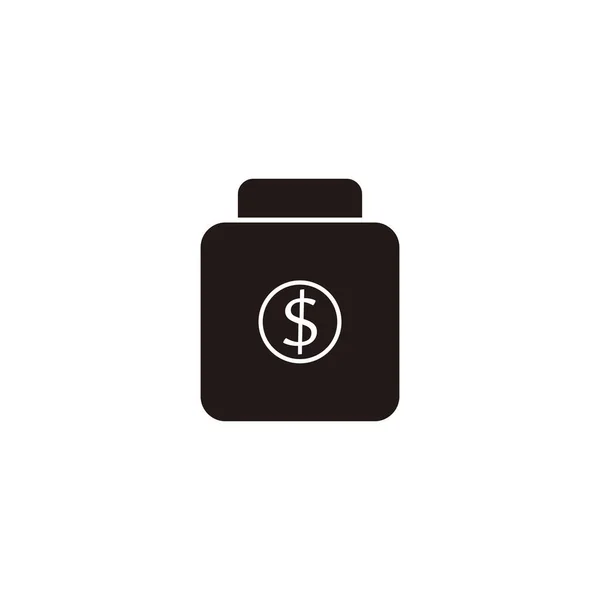 Garrafa Dólar Dinheiro Símbolo Geométrico Vetor Logotipo Simples — Vetor de Stock