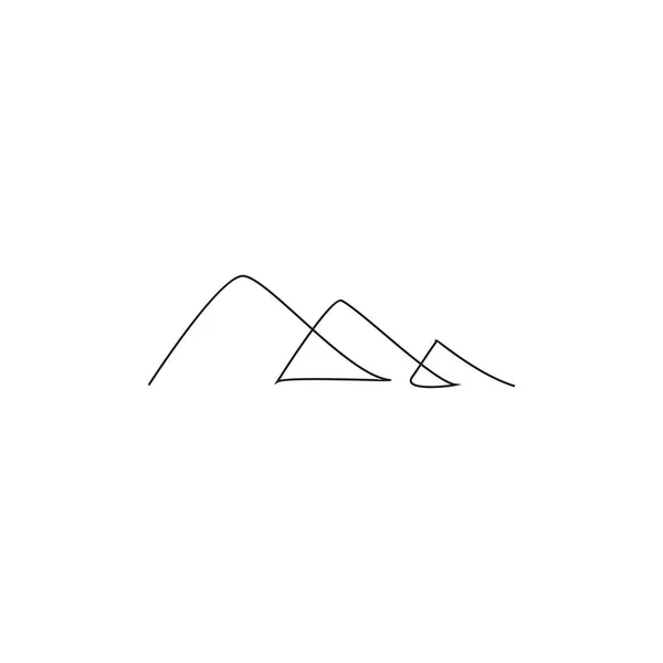 Dağlar Çizgi Geometrik Sembolü Bağlar Basit Logo Vektörü — Stok Vektör
