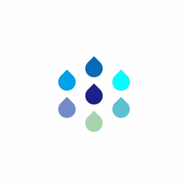 Sieben Wasser Sechseckiges Geometrisches Symbol Einfacher Logo Vektor — Stockvektor