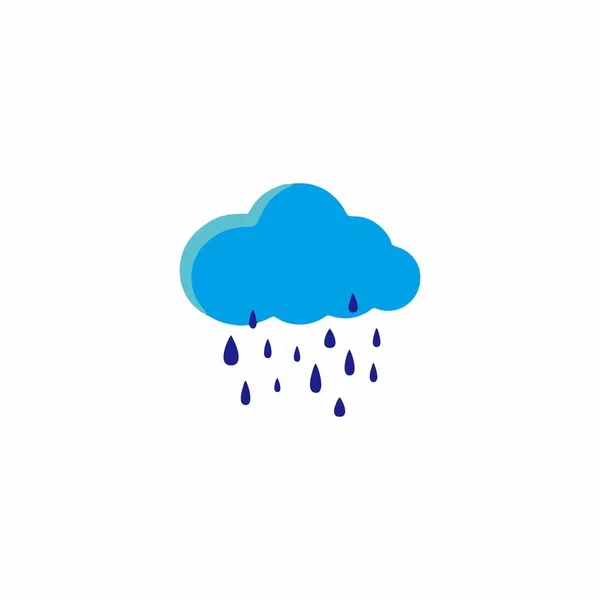 Lluvia Nube Gota Agua Símbolo Geométrico Simple Logotipo Vector — Archivo Imágenes Vectoriales