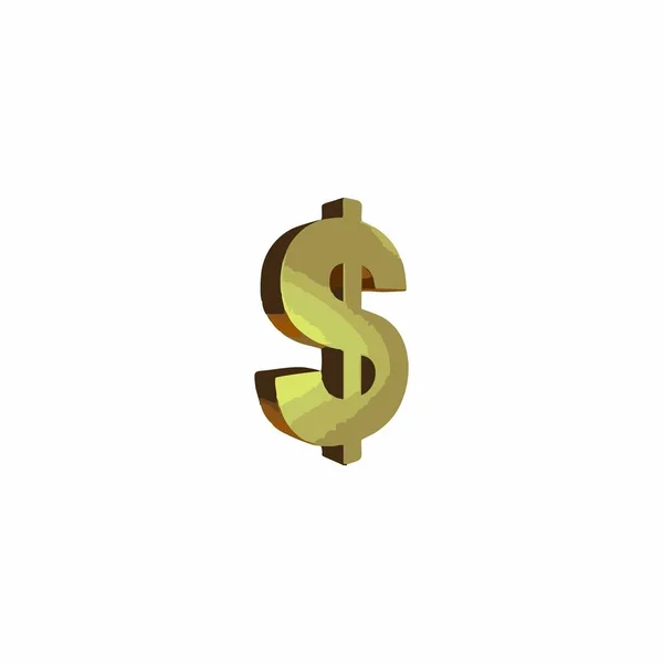 Dólar Oro Símbolo Geométrico Simple Logotipo Vector — Vector de stock