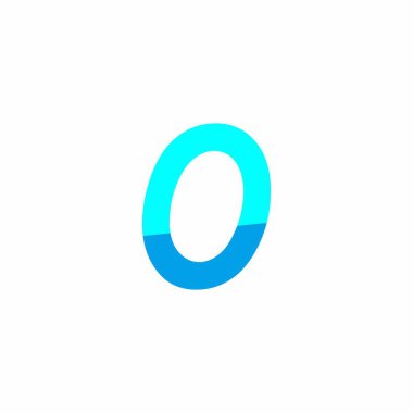 0 n renk geometrik sembolü üzerine harf basit logo vektörü