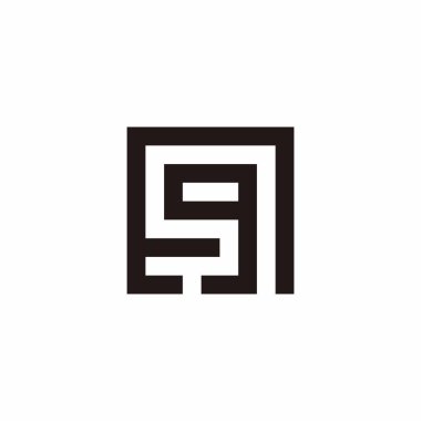 Harf Eg kare, eşsiz geometrik sembol basit logo vektörü