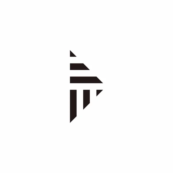 Carta Dobra Símbolo Geométrico Vetor Logotipo Simples — Vetor de Stock