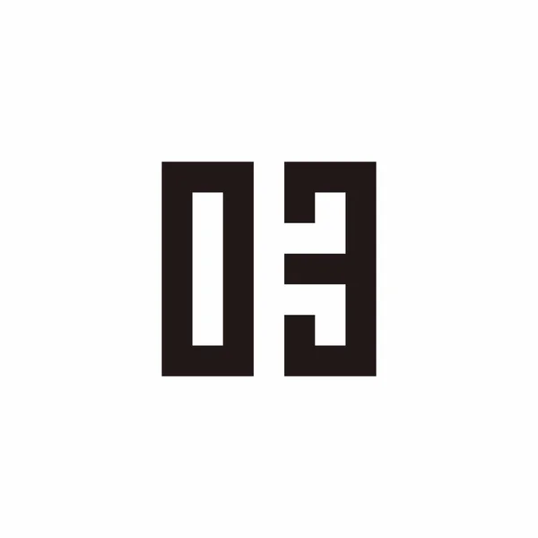Número Símbolo Geométrico Quadrado Vetor Logotipo Simples — Vetor de Stock