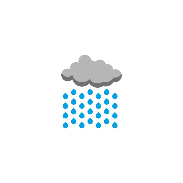 Bulut Yağmur Hava Durumu Geometrik Sembolü Basit Logo Vektörü — Stok Vektör