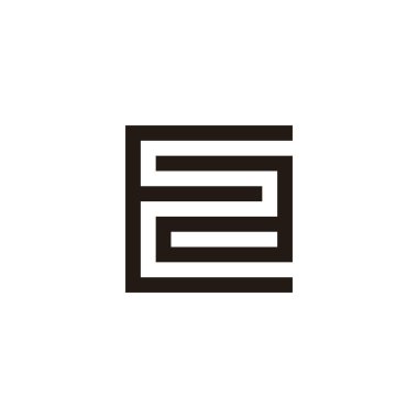 Ea aE harfi kare geometrik sembol basit logo vektörü
