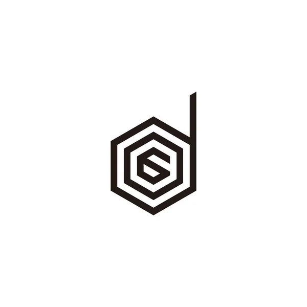 Nummer Bokstav Och Hexagon Geometrisk Symbol Enkel Logotyp Vektor — Stock vektor