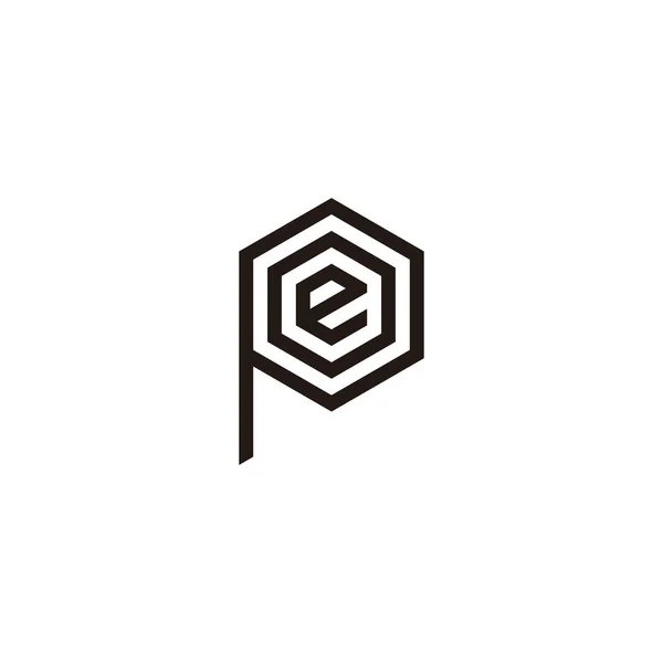 Letter Och Hexagon Linje Geometrisk Symbol Enkel Logotyp Vektor — Stock vektor