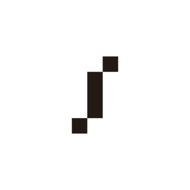 S piksel geometrik sembolü basit logo vektörü