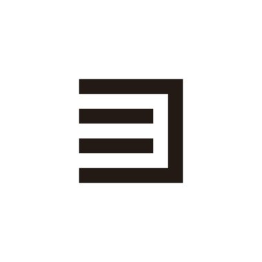 3 numaralı şerit, kare geometrik sembol basit logo vektörü