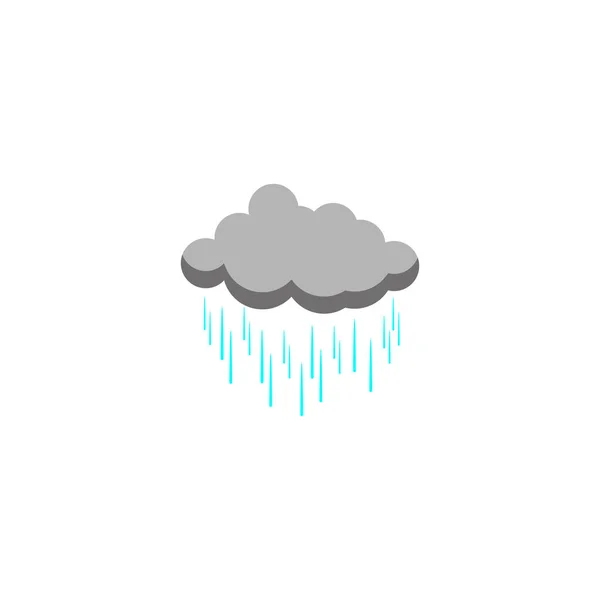 Дощ Хмарний Геометричний Символ Простий Вектор Логотипу — стоковий вектор