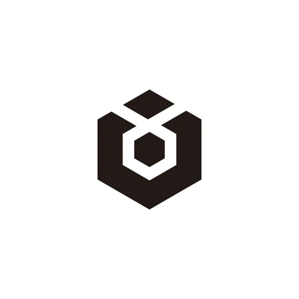 Brev Hexagon Pärla Geometrisk Symbol Enkel Logotyp Vektor — Stock vektor