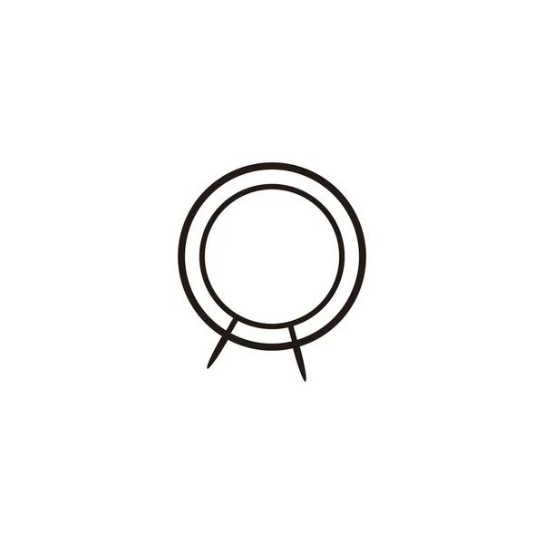 Orologio Cerchio Simbolo Geometrico Semplice Logo Vettoriale — Vettoriale Stock