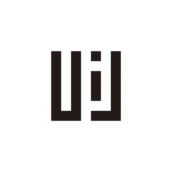文字U Jの正方形の幾何学的シンボルシンプルなロゴベクトル — ストックベクタ