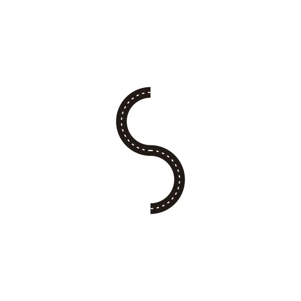 Шоссе Буквы Геометрический Символ Кривой Простой Вектор Логотипа — стоковый вектор