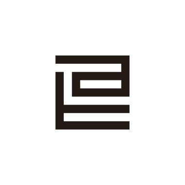 Eşsiz kare geometrik sembol basit logo vektörü.