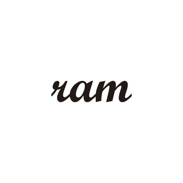 Letter Ram Connect Geometric Symbol Simple Logo Vector — Stock Vector