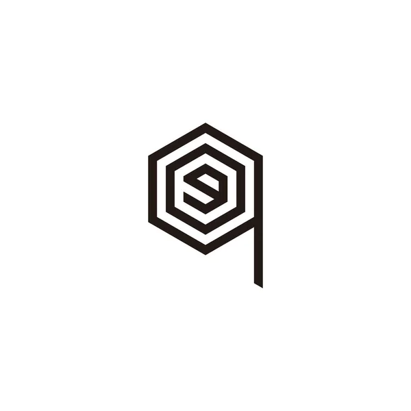 Letter Zeshoekige Lijnen Geometrisch Symbool Eenvoudige Logo Vector — Stockvector
