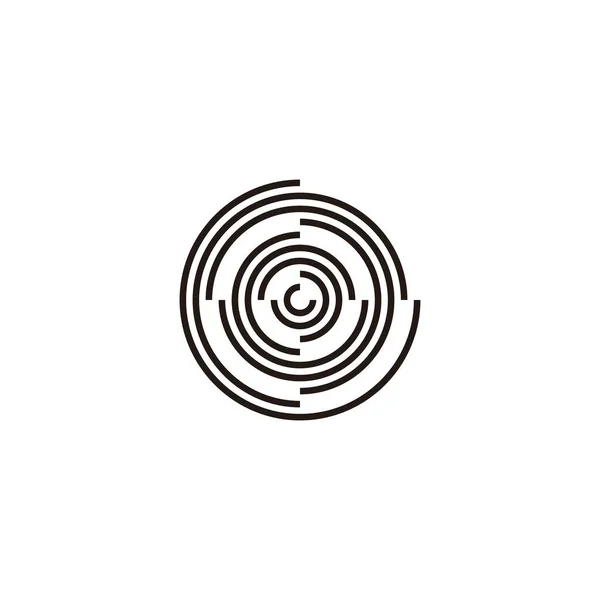 Круг Линии Округлый Абстрактный Геометрический Символ Простой Вектор Логотипа — стоковый вектор