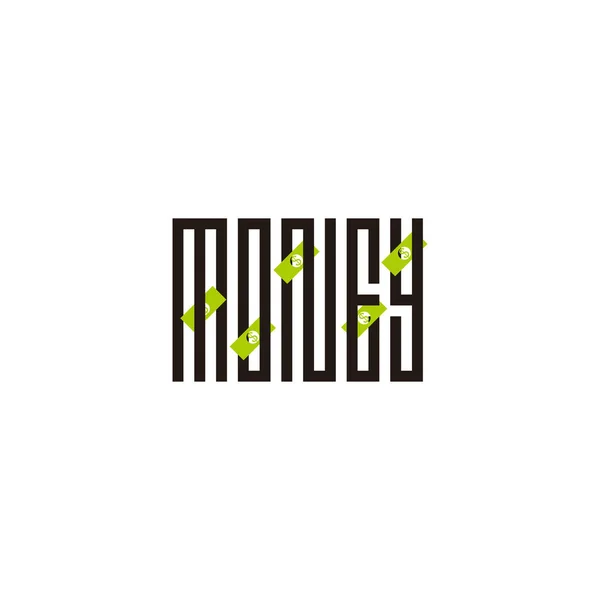 Текст Money Квадратный Денежный Геометрический Символ Простой Вектор Логотипа — стоковый вектор