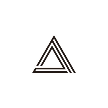 F harfi 2 numara üçgen çizgileri geometrik sembol basit logo vektörü