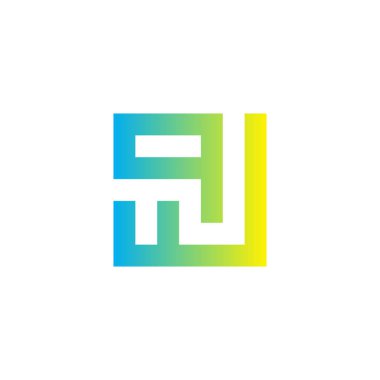 Qw kare geometrik sembolü basit logo vektörü