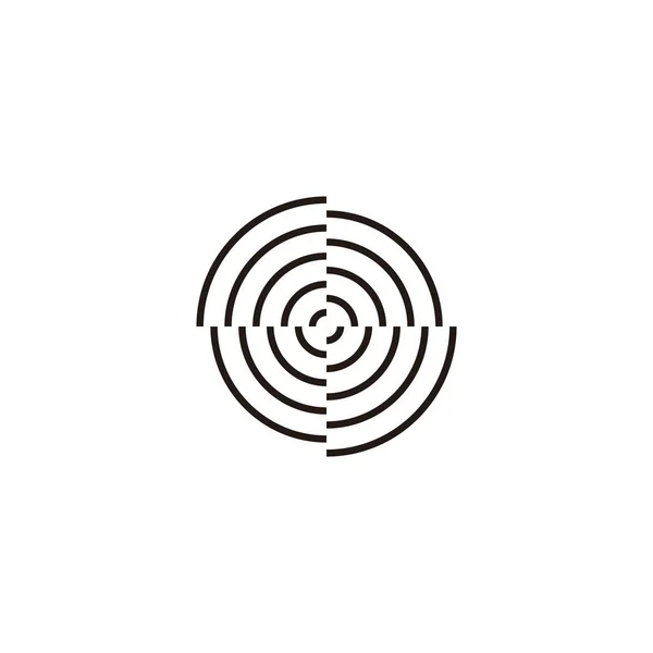 Resumen Líneas Círculo Símbolo Geométrico Simple Logotipo Vector — Vector de stock