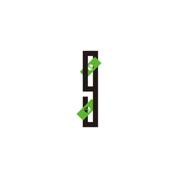 Písmeno Peníze Geometrický Symbol Jednoduché Logo Vektor — Stockový vektor