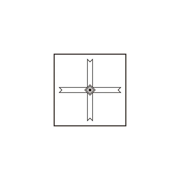 Caixa Fita Linhas Símbolo Geométrico Vetor Logotipo Simples — Vetor de Stock