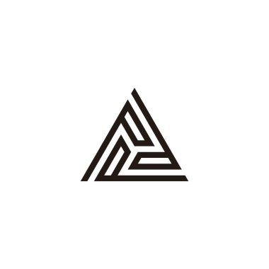 P harfi üçgeni, yuvarlak geometrik sembol basit logo vektörü