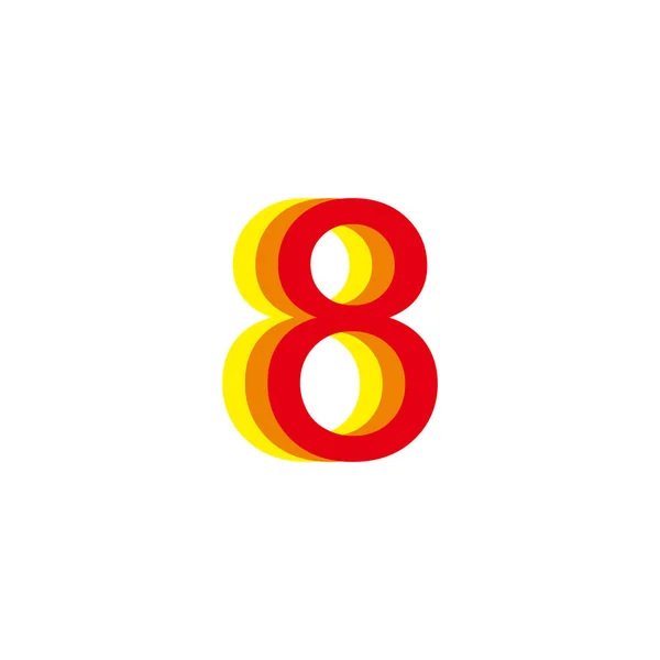 Numer Symbol Geometryczny Prosty Wektor Logo — Wektor stockowy