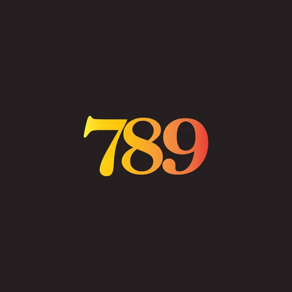 Numéro 789 Symbole Géométrique Simple Logo Vecteur — Image vectorielle
