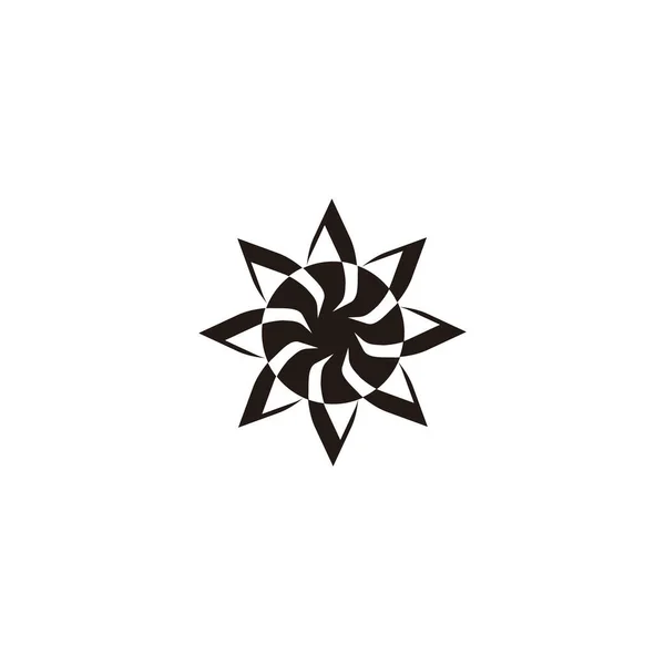 Геометрический Символ Цветок Звезда Простой Вектор Логотипа — стоковый вектор