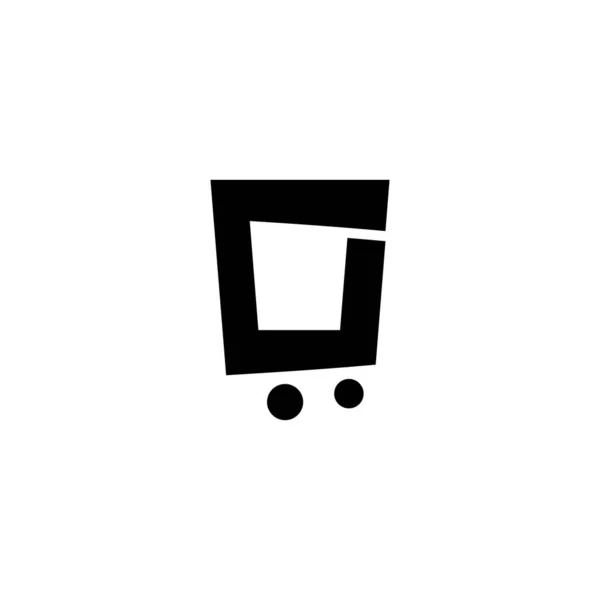 Lettre Panier Shopping Symbole Géométrique Simple Logo Vecteur — Image vectorielle
