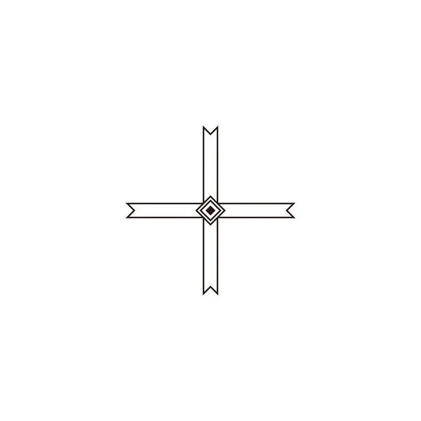 Kurdele Çizgiler Geometrik Sembol Basit Logo Vektörü — Stok Vektör