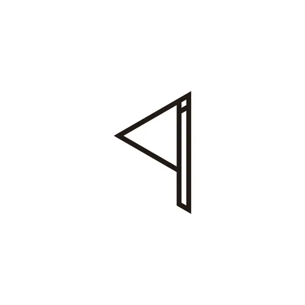 Letter Driehoek Lijn Geometrisch Symbool Eenvoudige Logo Vector — Stockvector