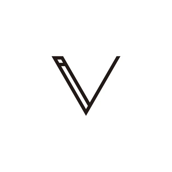 V三角形の線の幾何学的記号の手紙 単純なロゴベクトル — ストックベクタ