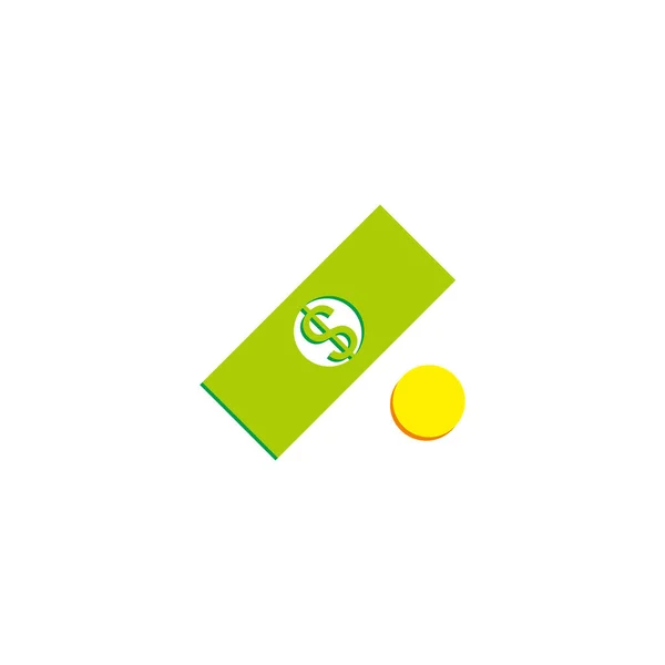 Monnaie Symbole Géométrique Pièce Simple Vecteur Logo — Image vectorielle