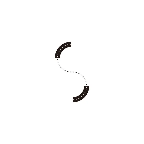 Геометрический Символ Шоссе Буквы Простой Вектор Логотипа — стоковый вектор